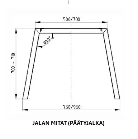 A-Pöytäkehikko - Sähkö- ja säätöpöydät - A-POYTAKEHIKKO1000 - 2