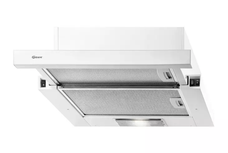 GRAM EFU 503-90 Liesituuletin 50cm, SLIM, ulosvedettävä, valkoinen - Liesituulettimet - EFU50390 - 1