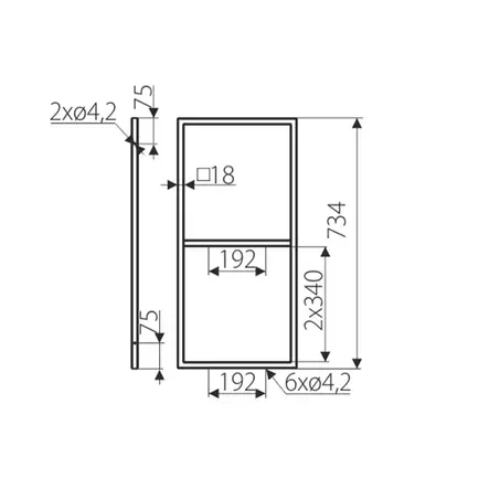 Row hyllykehikko 350x734 mm - Naulakot ja koukut - 19571 - 2