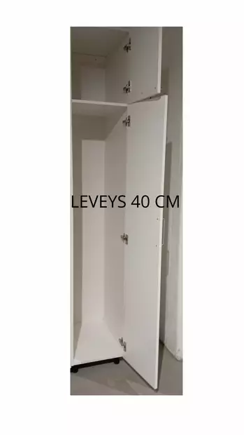 Valmiiksi kasattu valkoinen komero 400mm leveä - Komerot ja korkeat kaapistot - MU172401 - 1
