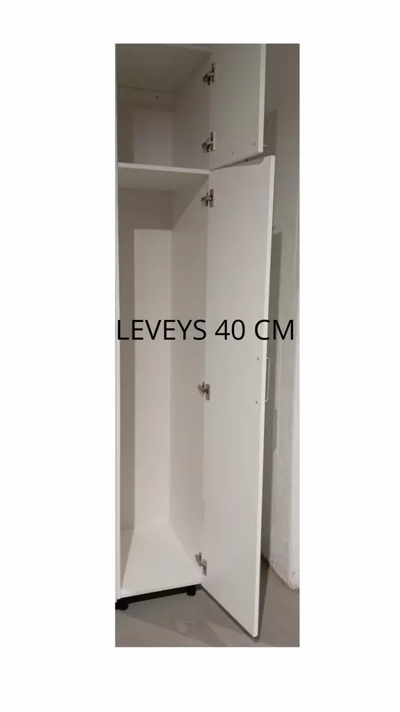 Valmiiksi kasattu valkoinen komero 400mm leveä - Komerot ja korkeat kaapistot - MU172401 - 1