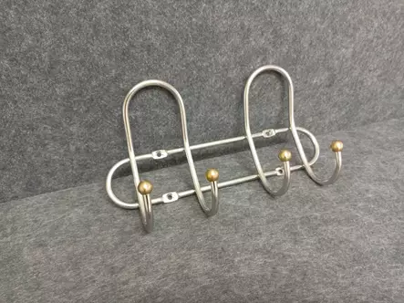 Vaatenaulakko 435/ 4 harjattu rst/mess. - Naulakot ja koukut - PKOUKKU5900802 - 1