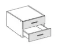 Matala yläkomero 28cm, 2 laatikkoa - Alakaapin rungot - 28LY3L2 - 1