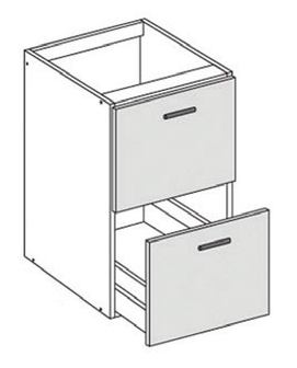 Laatikosto kahdella laatikolla - Alakaapin rungot - PL3L2 - 1