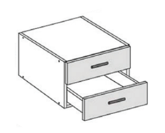 Matala yläkomero 28cm, 2 laatikkoa - Alakaapin rungot - 28LY3L2 - 1