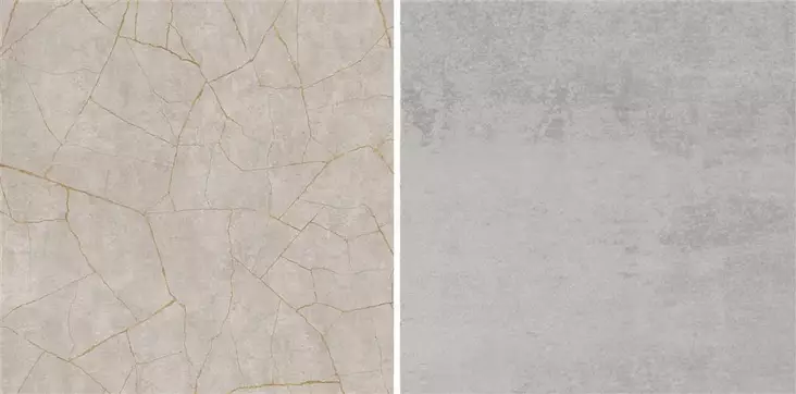 Välitilalevy 11561 PORCELAIN 01 GOLD JA 11143 BETON CIRE 3600x600x9mm - Välitilalevyt - TTVK15411143 - 1