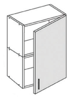 Seinäkaappi 56,4cm, ilman ovia - 288mm syvät rungot - 56S3 - 1