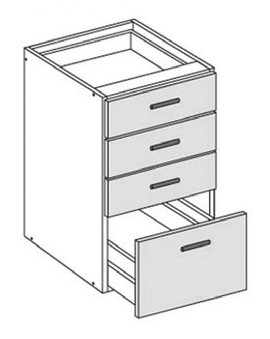 Laatikosto neljällä laatikolla - Alakaapin rungot - PL3L4 - 1