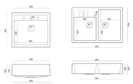 BILL Komposiittiallas 60 valkoinen - Keittiöaltaat - 5927768 - 2