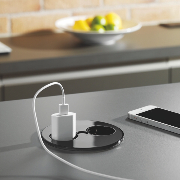 Twist Pistorasiapaneeli 2S. Matta musta - Keittiön valaistus ja pistorasiat - 1435675 - 1