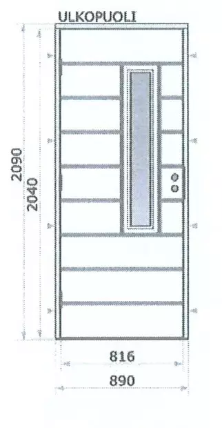 Ulko-ovi KP17 valkoinen 890x2090 vasen 1-tiivisteinen - Ulko-ovet - UO1RVALKPL9X21VERA - 2
