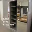 Harmaa liukuovikaappi 1500x2200x600 mm - Liukuovet ja kaapit heti varastosta - LKR22LLERA - 2