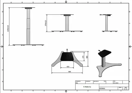 Sähköpöytä Easy DL12 - Sähkö- ja säätöpöydät - 9530001H - 2