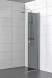 SS kääntyvä suihkuseinä kiiltävällä profiililla, harmaa lasi - Suihkuseinät - SS50H - 1