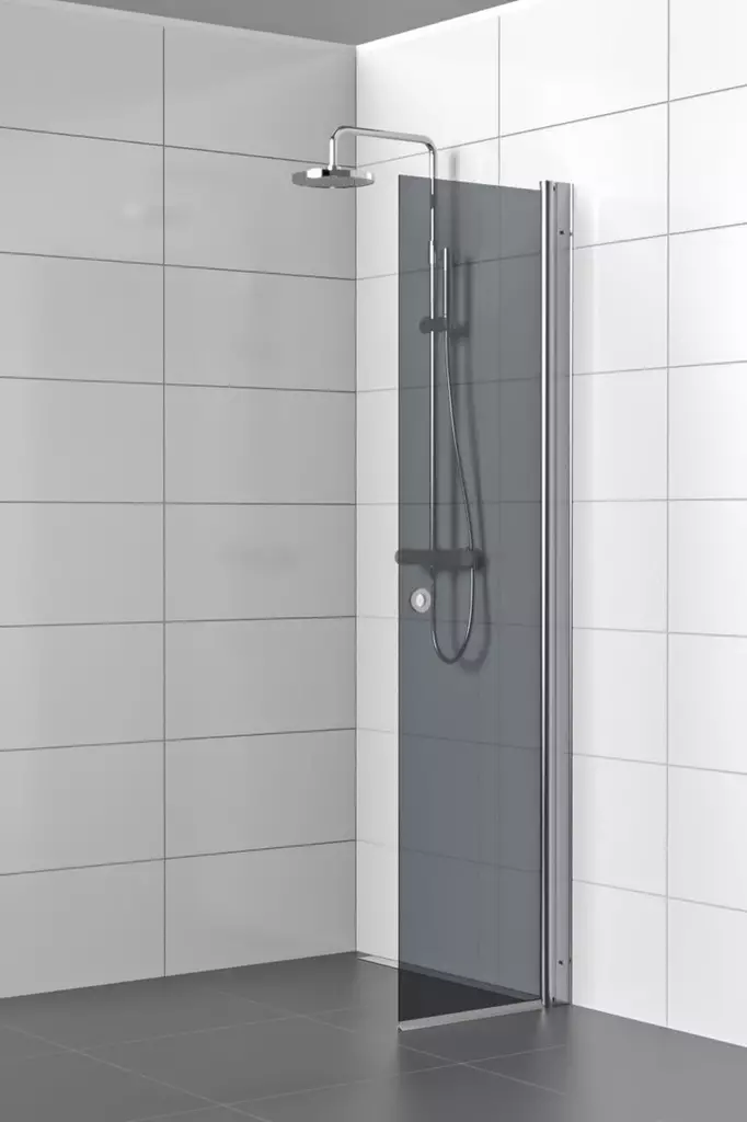 SS kääntyvä suihkuseinä kiiltävällä profiililla, harmaa lasi - Suihkuseinät - SS50H - 1