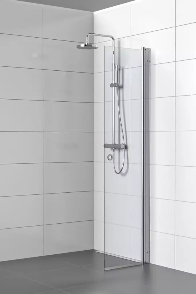 SS kääntyvä suihkuseinä kiiltävällä profiililla, kirkas lasi - Suihkuseinät - SS50K - 1