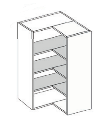 L-mallin kulmakaappi 70,8cm - 288mm syvät rungot - 70SHKK6X6L - 1