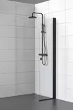 SS-M kääntyvä suihkuseinä mustilla metalliosilla, kirkas lasi - Suihkuseinät - SS50K-M - 1