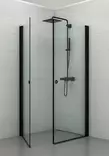 SS-M kääntyvä suihkuseinä mustilla metalliosilla, kirkas lasi - Suihkuseinät - SS50K-M - 2