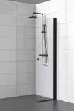 SS-M kääntyvä suihkuseinä mustilla metalliosilla, kirkas lasi - Suihkuseinät - SS60K-M - 1