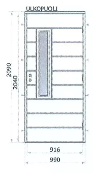 Ulko-ovi KP17 valkoinen 990x2090 oikea 1-tiivisteinen - Ulko-ovet - UO1RVALKPL10X21OER - 2