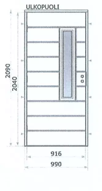 Ulko-ovi KP17 valkoinen 990x2090 vasen 1-tiivisteinen - Ulko-ovet - UO1RVALKPL10X21VER - 2