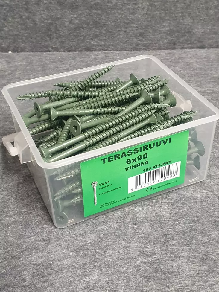 Terassiruuvi 6x90 Vihreä, 100 kpl. - Ruuvit - TR690GR - 2