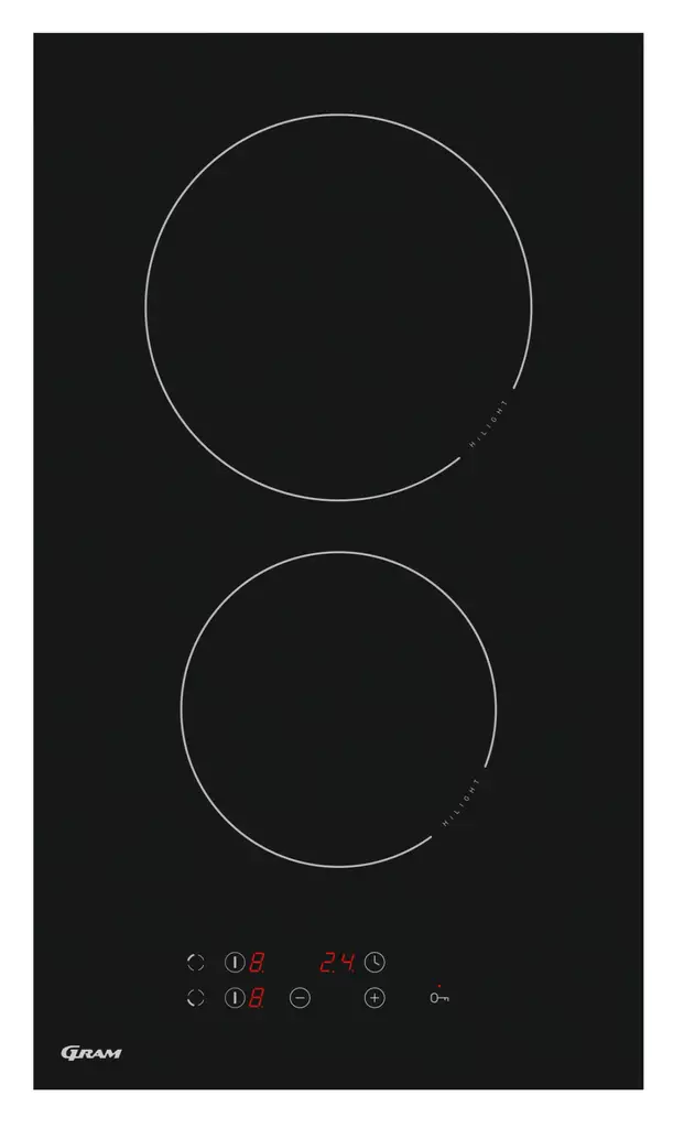 GRAM KK 3400-91 T Lasikeraaminen taso, leveys 30 cm, kahdella keittoalueella. - Keittotasot - KK340091T - 1